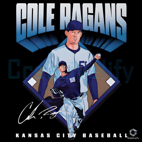 Cole Ragans Kansas City Baseball Player Diamond Graphic PNG