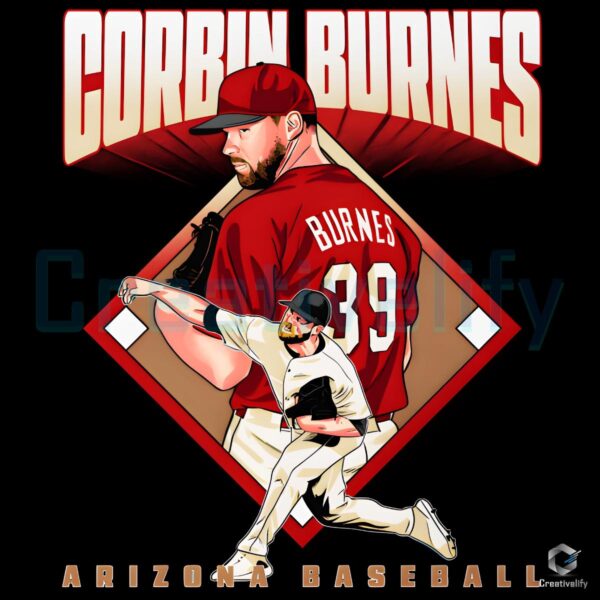 Corbin Burnes Arizona Baseball Diamond Style PNG
