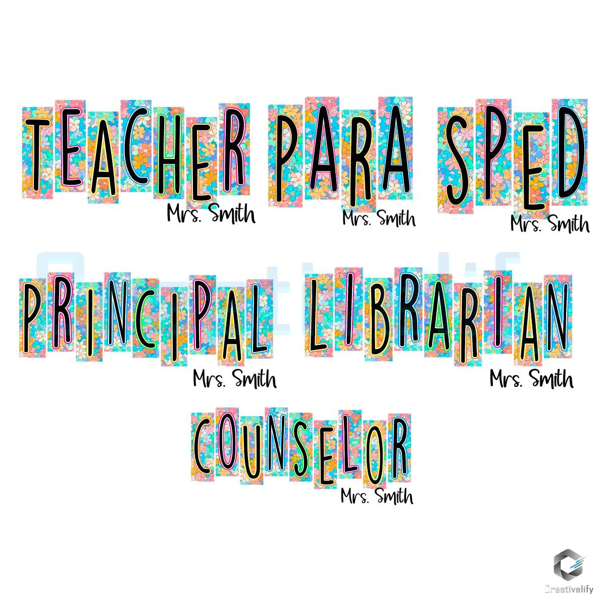 Custom School Staff Teacher Para Sped Librarian Back To School PNG Bundle Custom School Staff Teacher Para Sped Librarian Back To School PNG Bundle