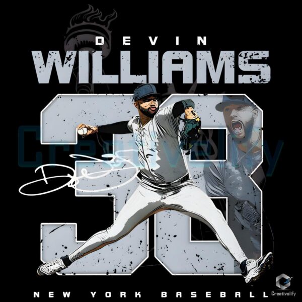 Devin Williams New York Baseball Number Style PNG