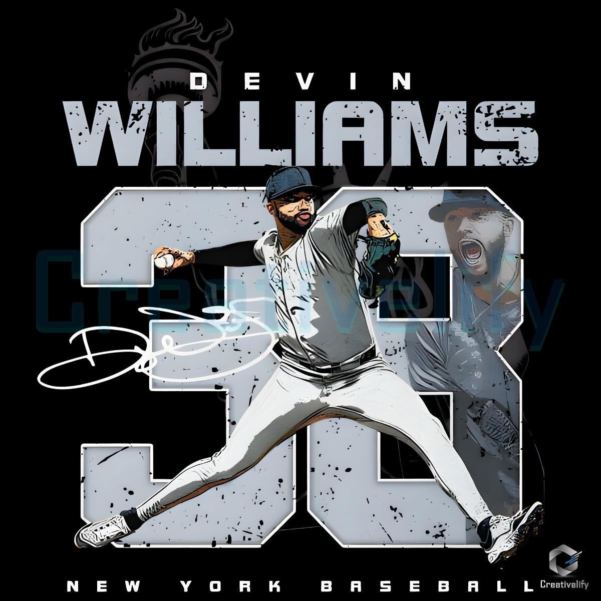 Devin Williams New York Baseball Number Style PNG Devin Williams New York Baseball Number Style PNG
