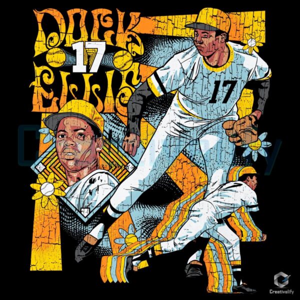 Dock Ellis Pittsburgh Psychedelic Retro Baseball PNG