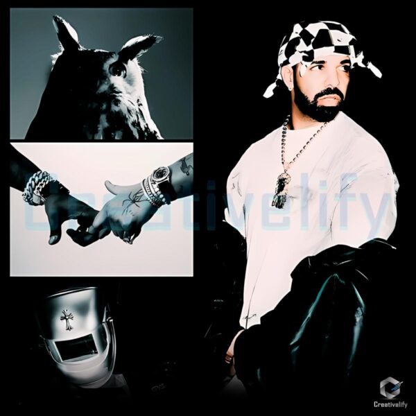 Drake For All The Dogs Retro Collage Streetwear PNG