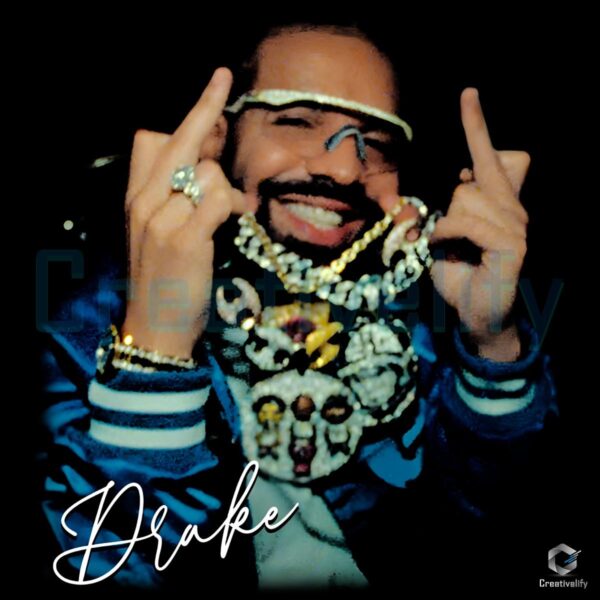 Drake Smiling Rapper Vintage Style Hip Hop Streetwear PNG