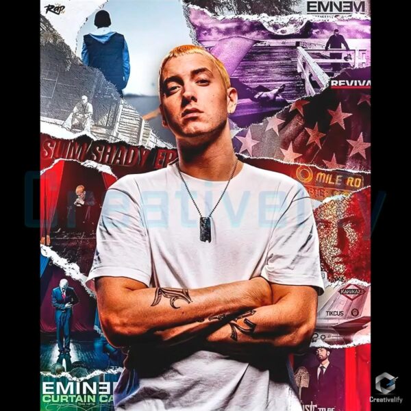Eminem Collage Rap Album Cover Tribute Graphic PNG