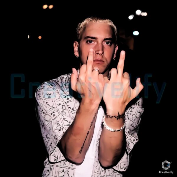 Eminem Middle Finger Night Street Vintage Rap PNG