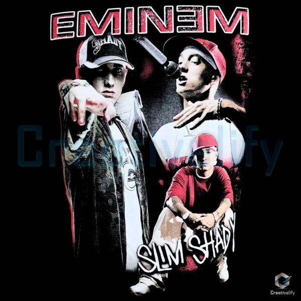 Eminem Slim Shady Red Black Vintage Rap PNG