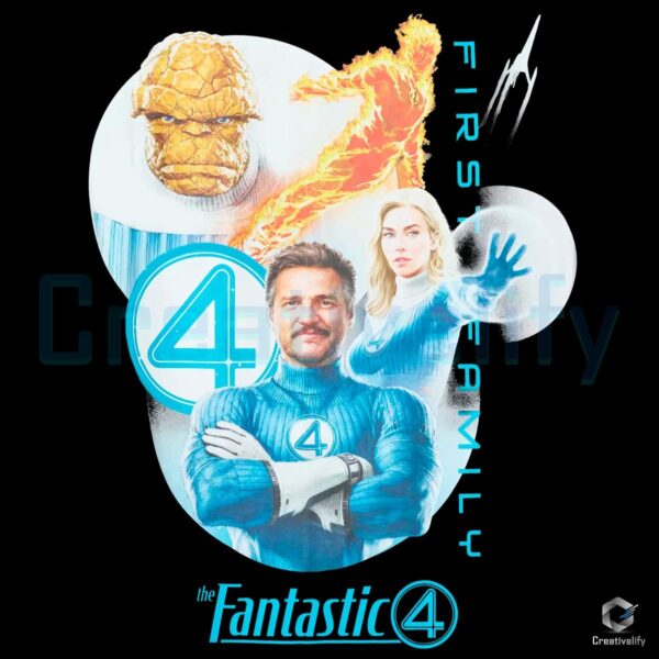 Fantastic Four First Family Vintage Superhero Retro Comic Style PNG