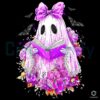 Floral Bookish Coquette Preppy Ghost Halloween PNG