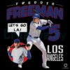 Freddie Freeman Los Angeles Baseball Player Comic Style PNG