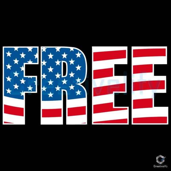 Free Text American Flag Fourth Of July Freedom SVG