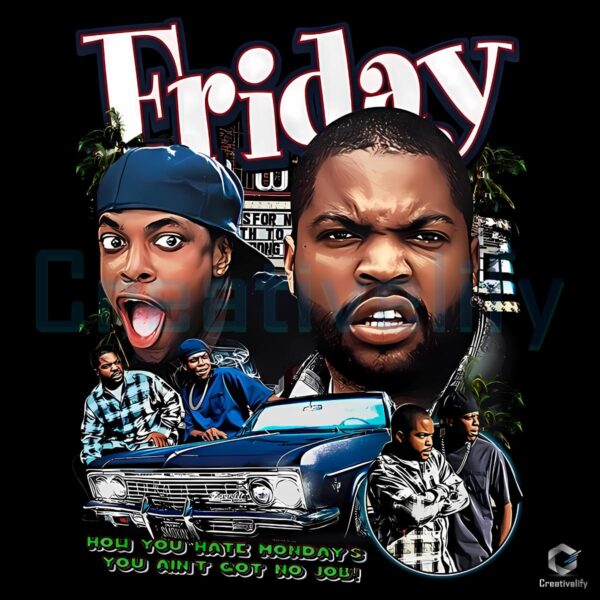 Friday Ice Cube Chris Tucker Classic Comedy Movie Retro Art PNG