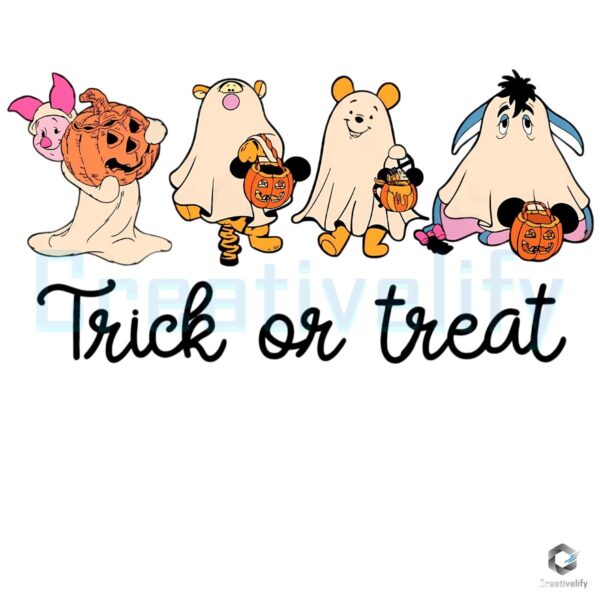 Funny Ghost Winnie The Pooh Cartoon Trick Or Treat PNG