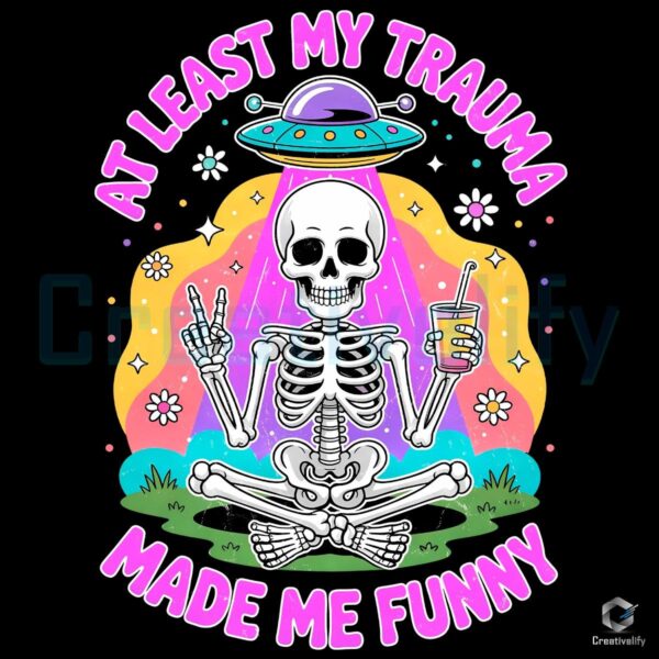 Funny Skeleton Ufo Sarcastic Mental Health Halloween PNG
