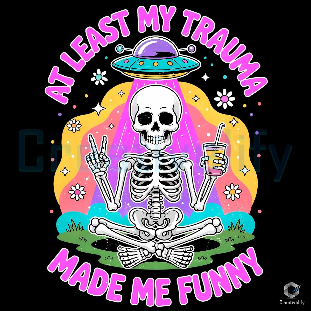 Funny Skeleton Ufo Sarcastic Mental Health Halloween PNG