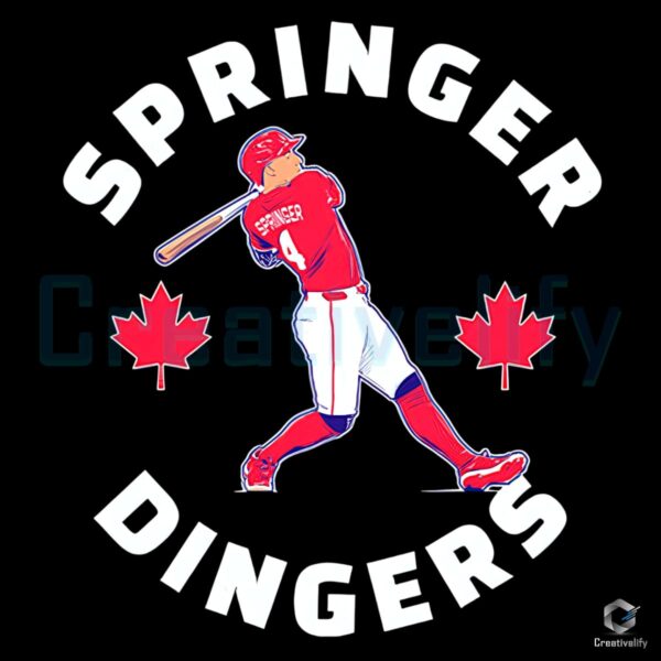 George Springer Canada Day Baseball Home Run Maple Leaf Dingers PNG