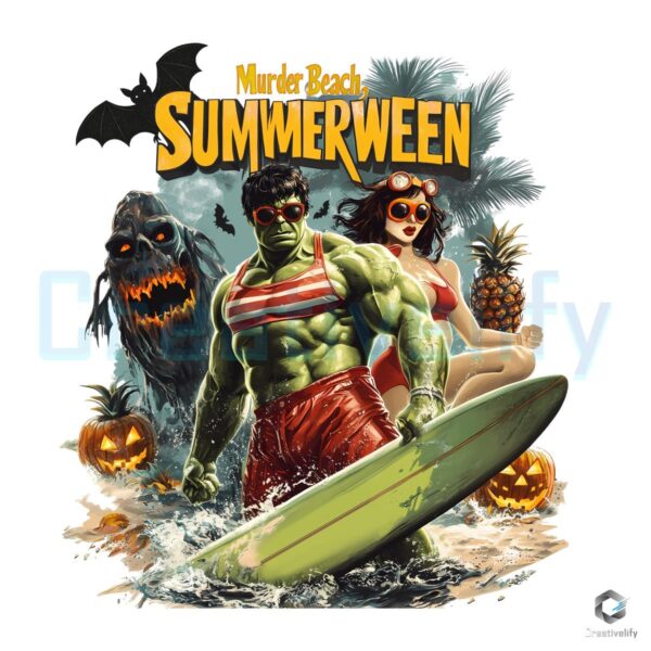 Halloween Summerween Horror Character Beach Surfing PNG