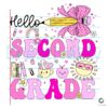 Hello Second Grade Cute Pink Pencil Bow School Supplies Back To School SVG