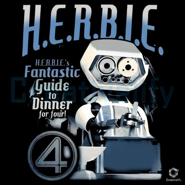 Herbie Robot Fantastic Four Dinner Scene Retro Comic Marvel PNG
