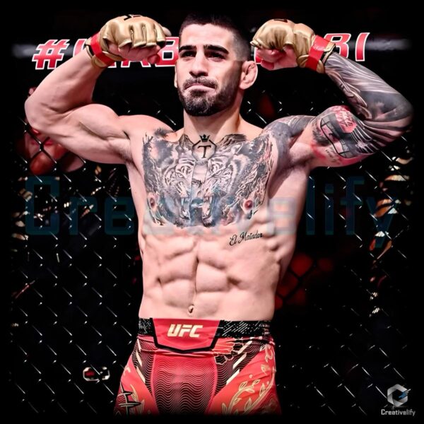 Ilia Topuria Ufc Fighter Flexing Pose PNG