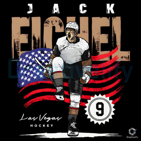 Jack Eichel Vegas Hockey American Flag Patriotic 4Th Of July PNG
