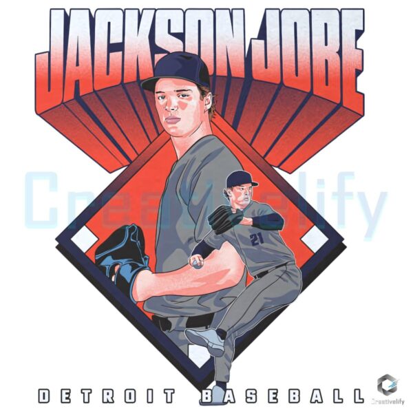 Jackson Jobe Detroit Baseball Diamond Graphic PNG