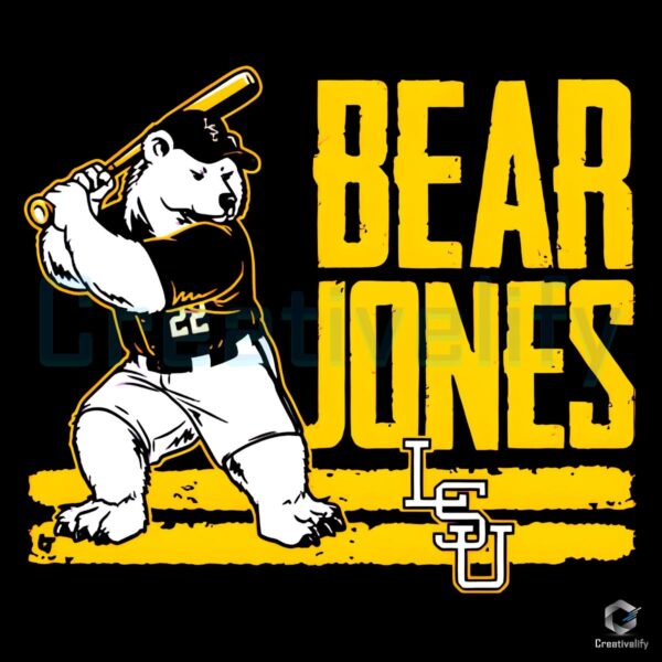 Jared Jones Bear Lsu Baseball Mascot PNG