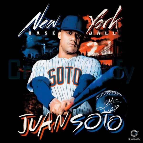 Juan Soto New York Baseball Grunge Style Portrait PNG