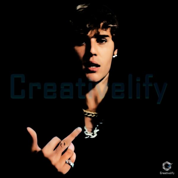 Justin Bieber Dark Mood Edgy Streetwear Album Style PNG