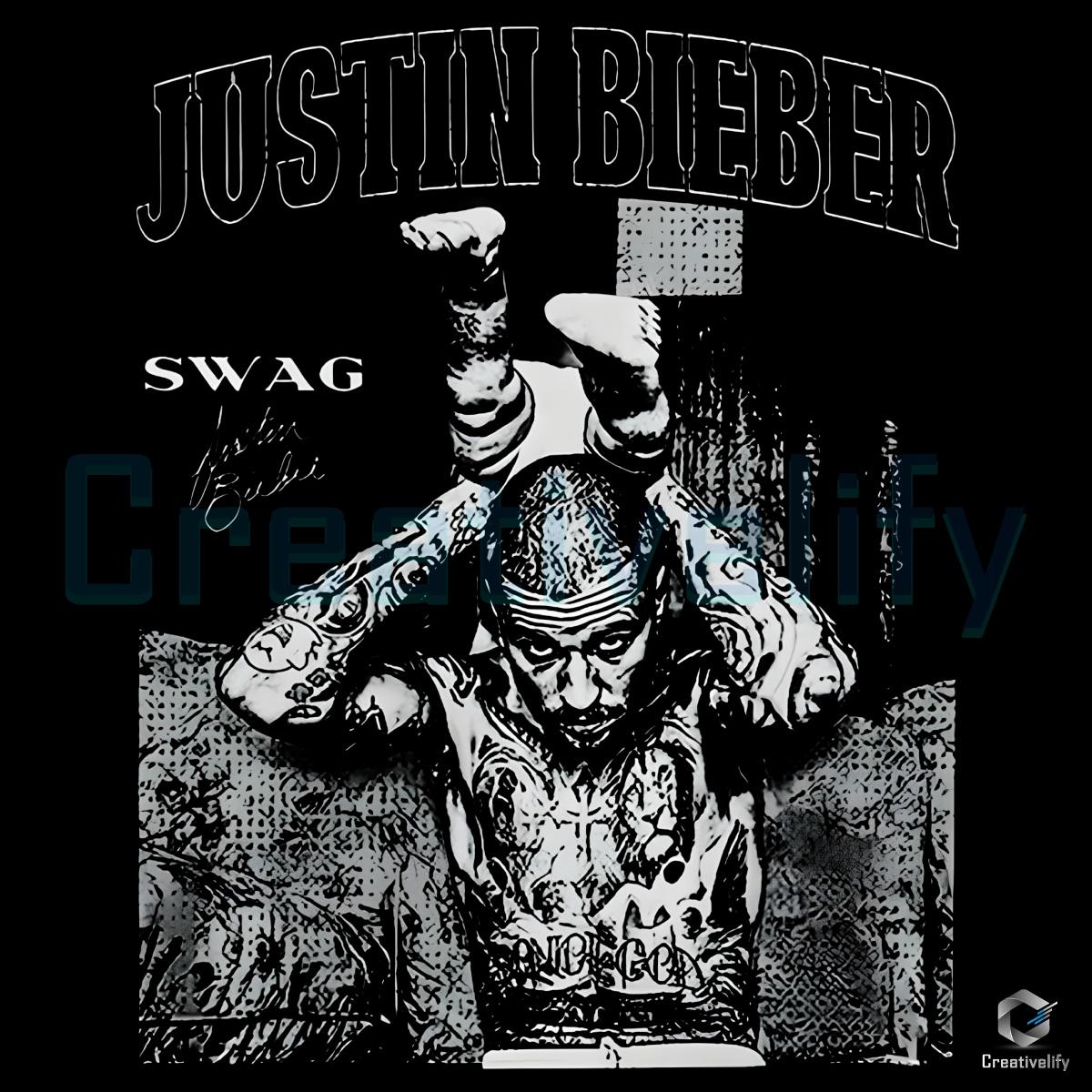 Justin Bieber Swag Tattoo Style Grunge Vintage Rap Aesthetic PNG Justin Bieber Swag Tattoo Style Grunge Vintage Rap Aesthetic PNG