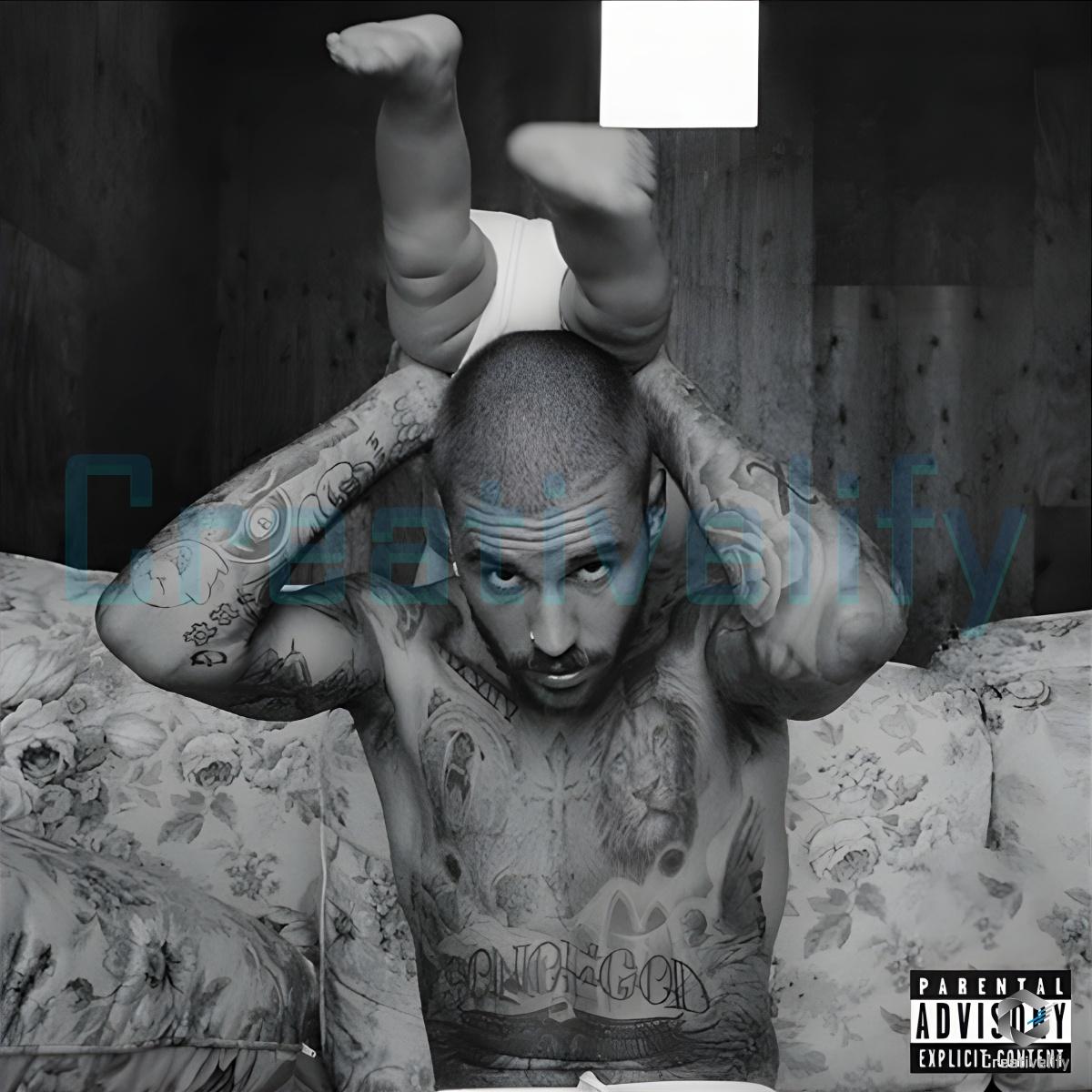 Justin Bieber Tattoo Album Art Black White Vintage Aesthetic PNG Justin Bieber Tattoo Album Art Black White Vintage Aesthetic PNG