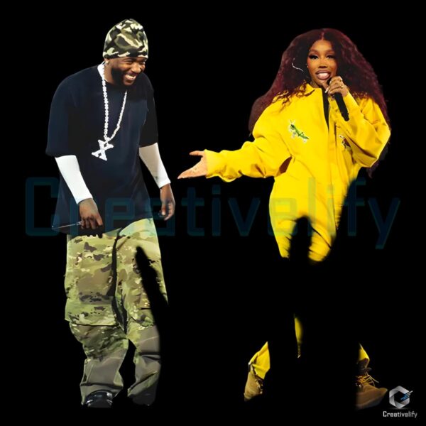 Kendrick Lamar And Sza Concert Vintage Style PNG