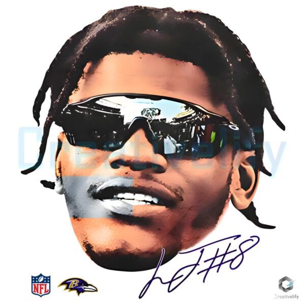 Lamar Jackson Baltimore Ravens Sunglasses Portrait PNG