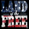 Land Of The Free American Flag Bold Lettering Usa Patriotic PNG
