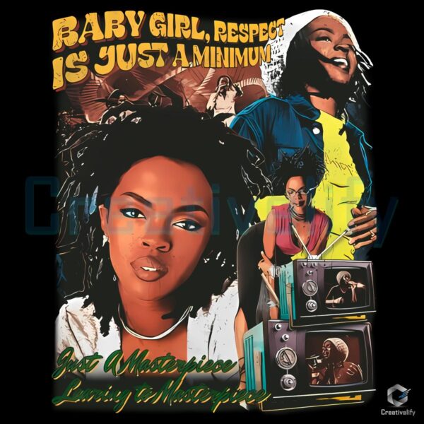 Lauryn Hill Baby Girl Respect Collage Graphic PNG