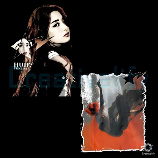 Le Sserafim Huh Yunjin Double Side Kpop Portrait PNG