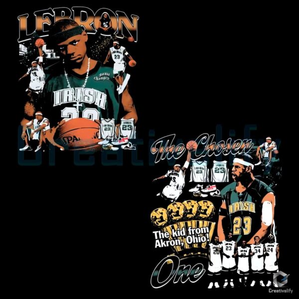 Lebron James Chosen One Vintage Youth Basketball PNG