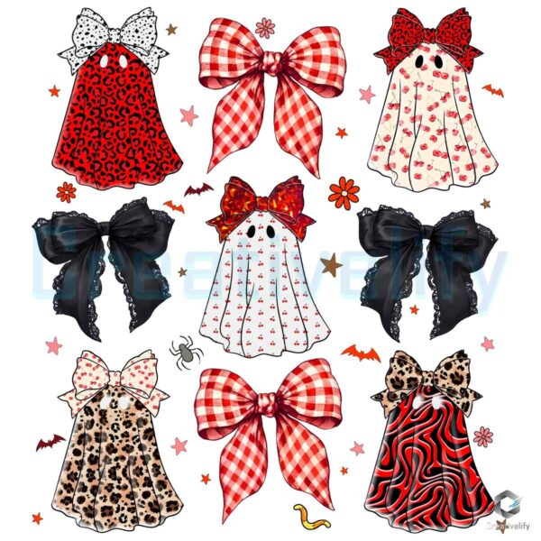 Leopard Checker Coquette Ghost Spooky Halloween PNG
