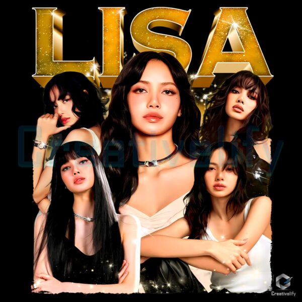 Lisa Bootleg Style Blackpink Vintage Kpop Fan Art PNG