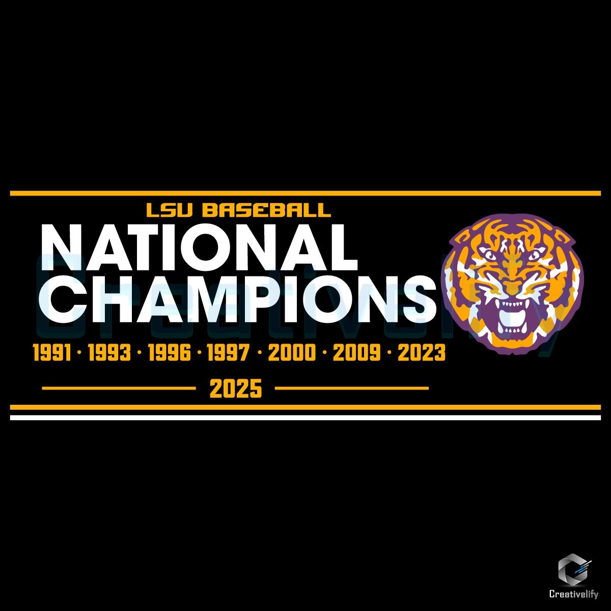 Lsu Baseball 8 Time National Champions Tiger Mascot SVG Lsu Baseball 8 Time National Champions Tiger Mascot SVG