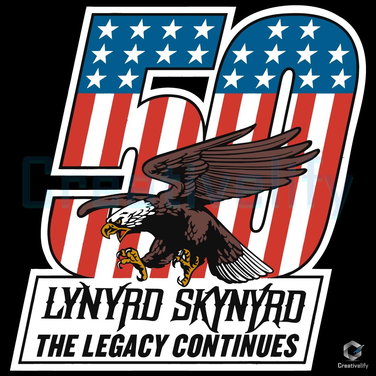Lynyrd Skynyrd Eagle American Flag Legacy Tour 50Th Anniversary SVG Lynyrd Skynyrd Eagle American Flag Legacy Tour 50Th Anniversary SVG