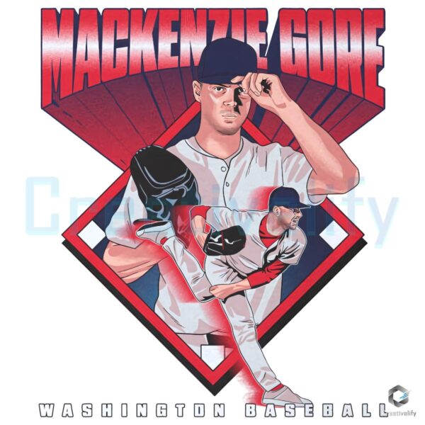 Mackenzie Gore Washington Baseball Diamond Graphic PNG