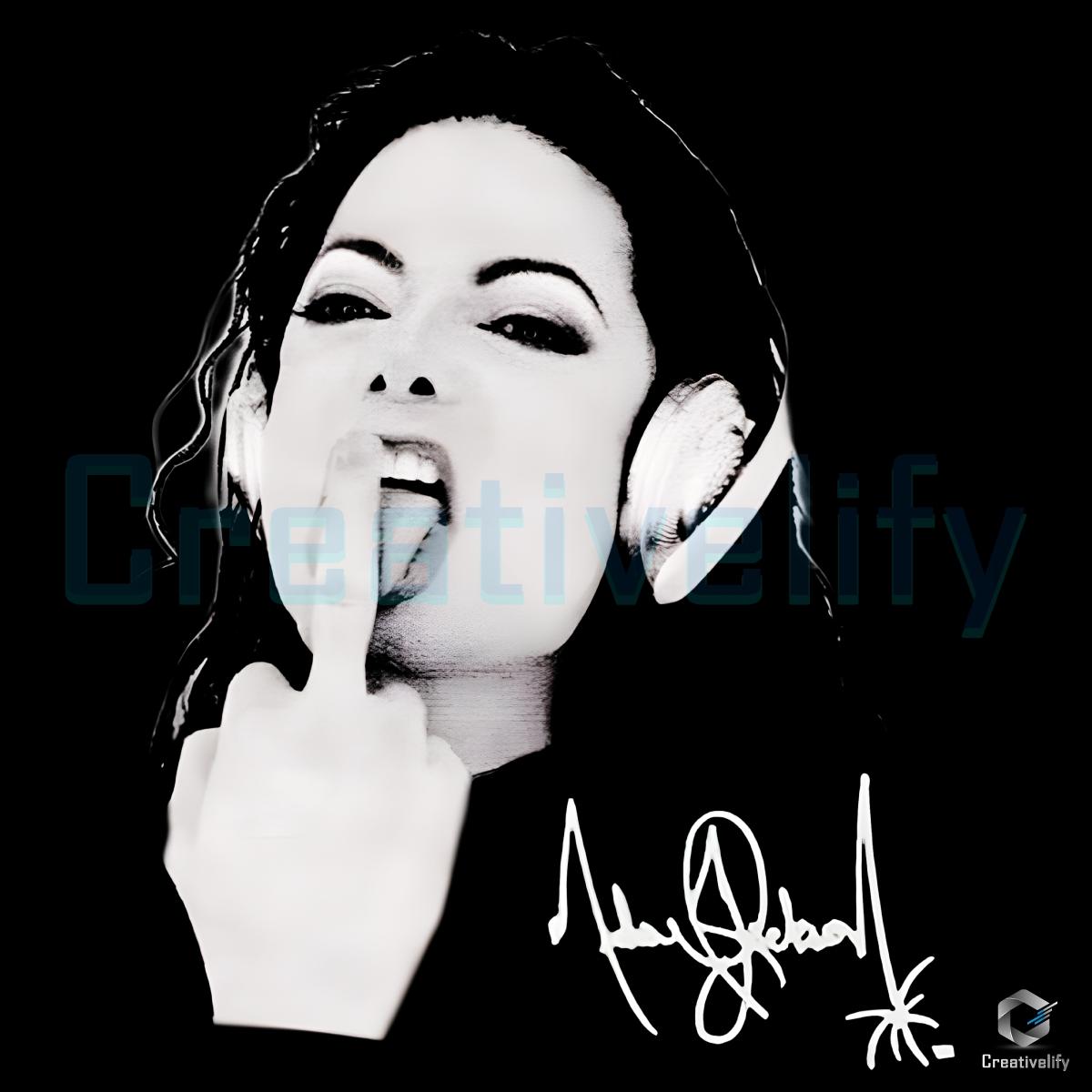 Michael Jackson Headphones Rebel Pose Streetwear PNG Michael Jackson Headphones Rebel Pose Streetwear PNG