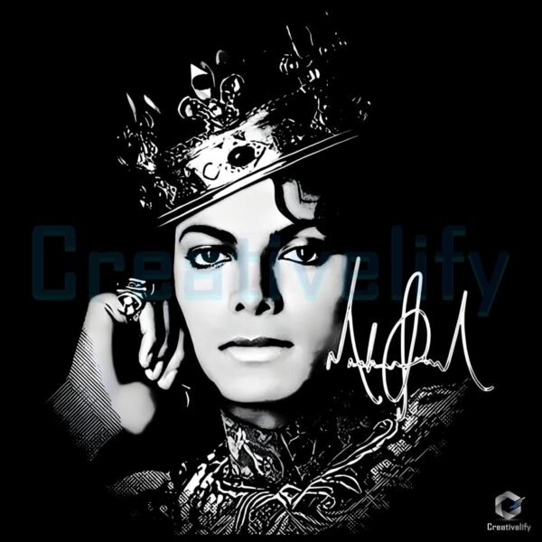 Michael Jackson King Crown Regal Signature Monochrome PNG