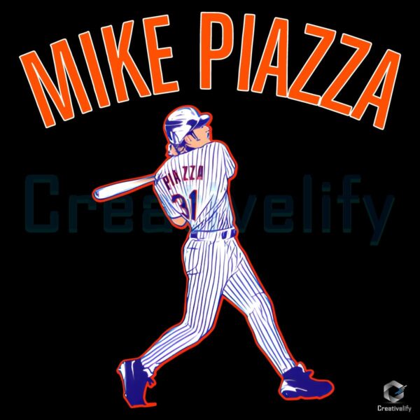 Mike Piazza Home Run Swing Baseball Slugger Legend PNG