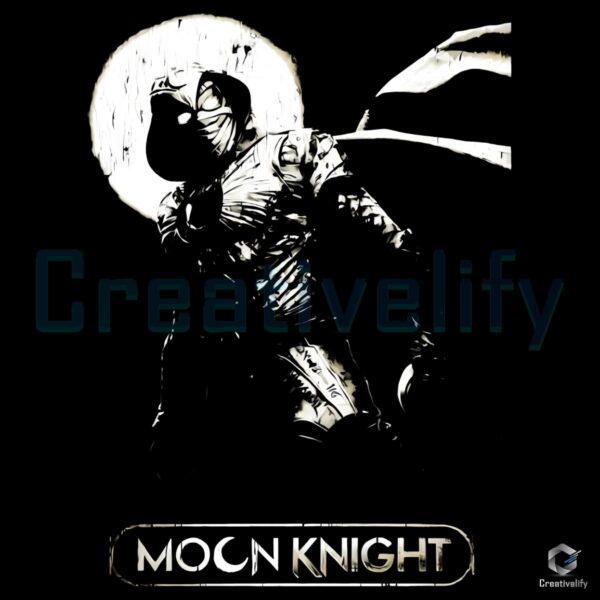 Moon Knight Hero Pose Graphic Retro Marvel Comic PNG