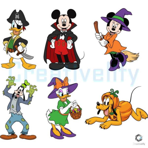Mouse Friends Halloween Cartoon Character Spooky Vibes SVG
