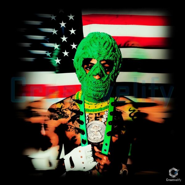 Nba Youngboy Masked Flag Rap Streetwear PNG