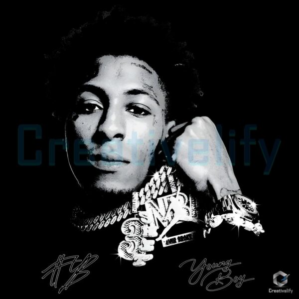 Nba Youngboy Monochrome Hip Hop Portrait Design PNG