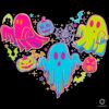Neon Ghost Heart Halloween Cute Boo Pumpkin Fall Design SVG